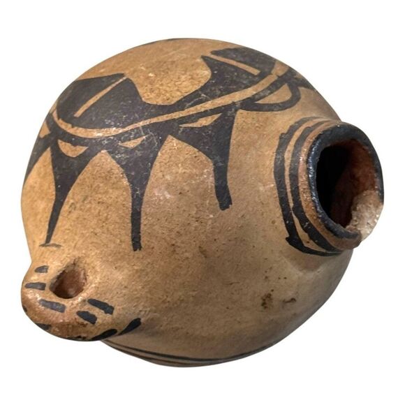 Exceptional Historic Cochiti polychrome pottery canteen, ca 1900 Mini 3" READ - Picture 2 of 7